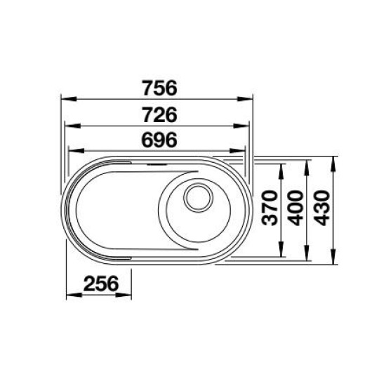 Blanco OOVALON 700-IF mystic black mosogató, VELGRANIT, lefolyó nélk. 527991 Gránit mosogatótálca