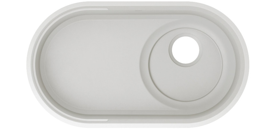 Blanco OOVALON 700-IF cloud white mosogató, VELGRANIT, lefolyó nélk. 527992 Gránit mosogatótálca