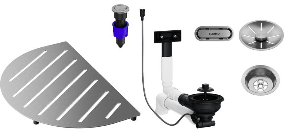 Blanco OOVALON lefolyó szett szálcsiszolt rozsdamentes acél 527993 Blanco tartozékok és kiegészítők