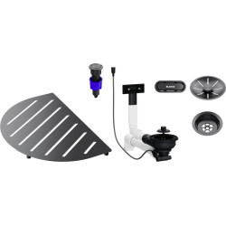 Blanco OOVALON lefolyó szett satin dark steel 527996 Blanco tartozékok és kiegészítők