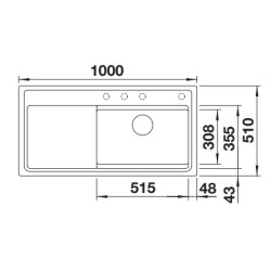Blanco ETAGON XL 6S palaszürke tart., exc. 528094 Gránit mosogatótálca