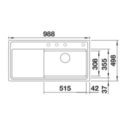 Blanco ETAGON XL 6S-F vulkánszürke tart., exc. SZINTBE ÉPÍTÉS 528103 Gránit mosogatótálca