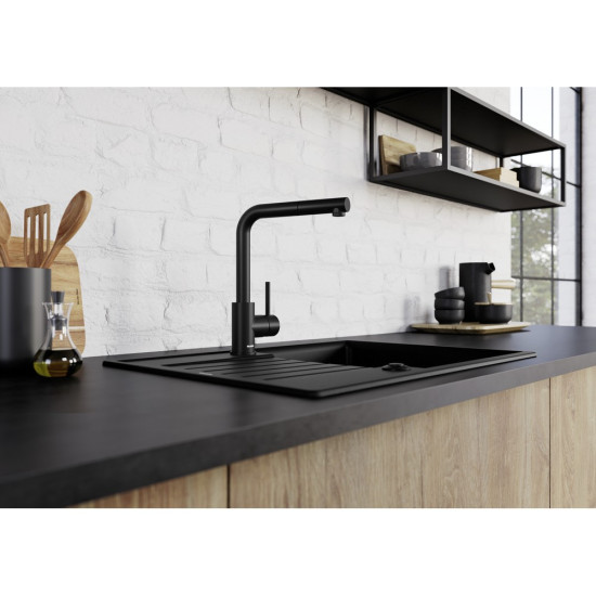 Blanco MILA ECO csaptelep, matt fekete, HD 528155 Gránit csaptelep