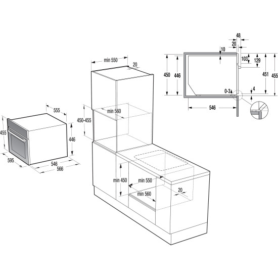 Gorenje BCM4058B Beépíthető kompakt sütő