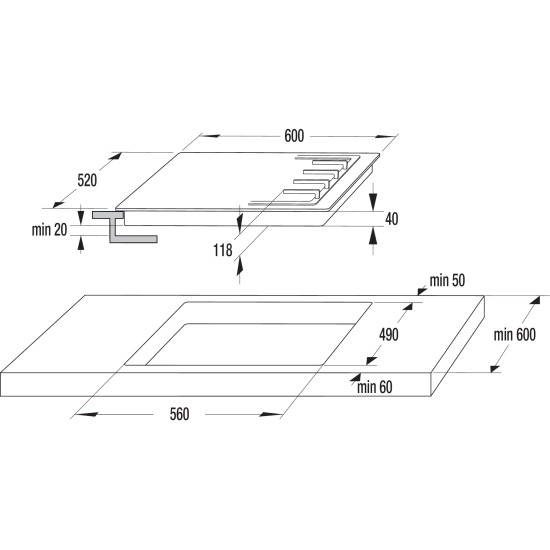Gorenje GW6D42CLB Beépíthető gáz főzőlap
