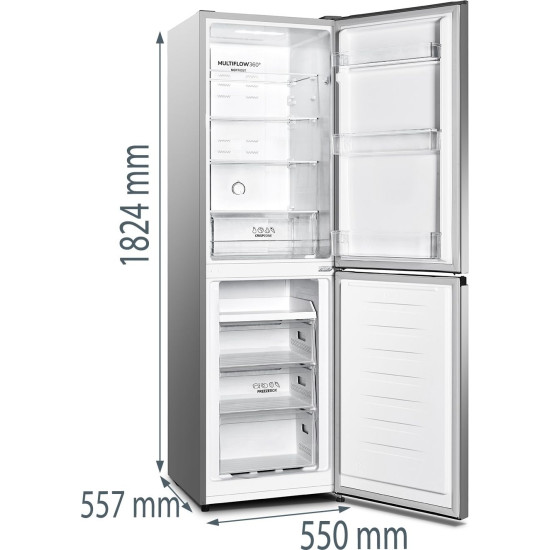 Gorenje NRK418DCS4 Kombinált alulfagyasztós hűtőszekrény