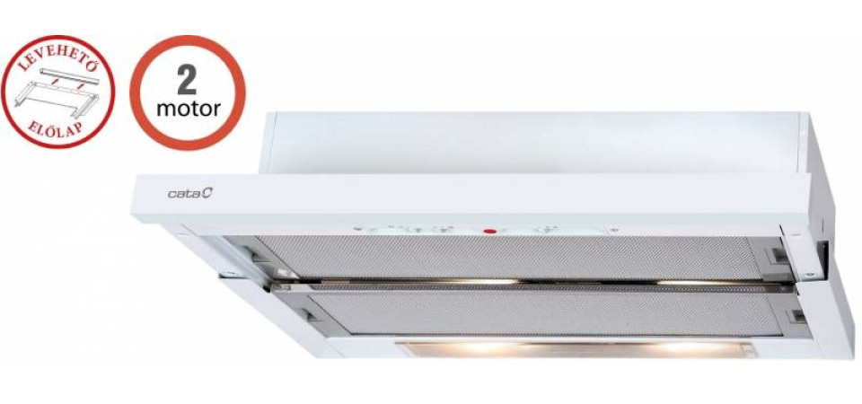 Cata Cata - Páraelszívó TF-5250 WH/L (2 motoros) Kihúzható páraelszívó