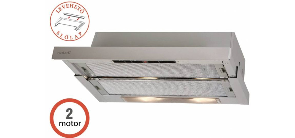 Cata Cata - Páraelszívó TF-5250 X/L (2 motoros) Kihúzható páraelszívó