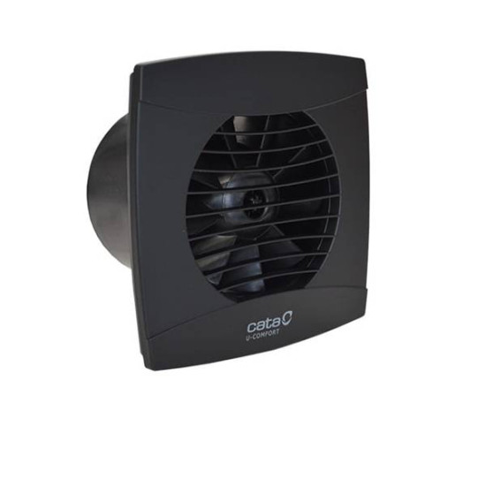 Cata Cata UC-10 Timer fekete ventilátor utószellőztető funkcióval, pillangószeleppel Axiális szellőztető ventilátor