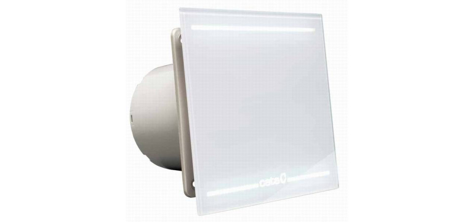 Cata Cata E-100GL ventilátor üveg előlappal, LED világítással, fehér Axiális szellőztető ventilátor