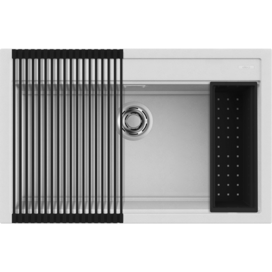 Elleci ELLECI - Mosogatótálca Best 130 Workstation Szett G68 Bianco LGB13068K2 Mosogatótálca