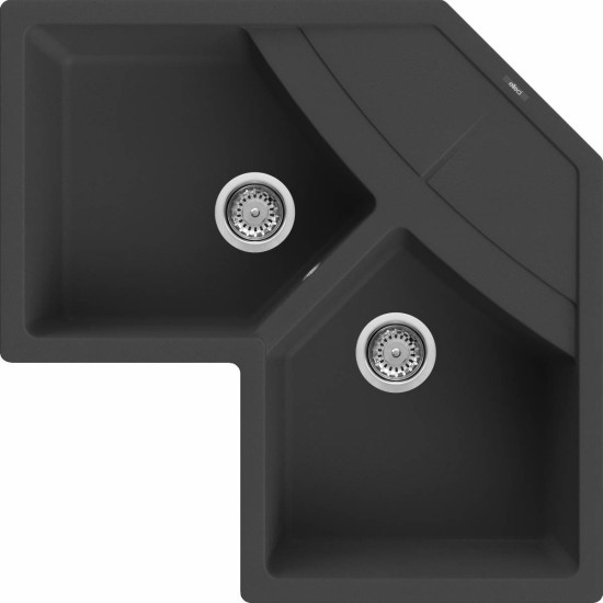 Elleci ELLECI - Mosogatótálca Unico CORNER sarok G40 Nero LGUCOR40 Mosogatótálca