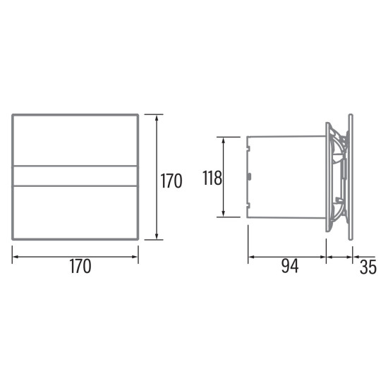 Cata Cata E-120G ventilátor üveg előlappal, fehér Axiális szellőztető ventilátor