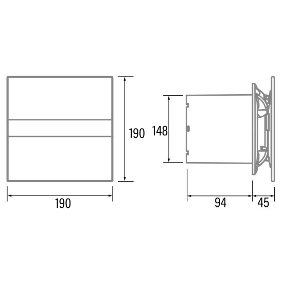 Cata Cata E-150G ventilátor üveg előlappal, fehér Axiális szellőztető ventilátor