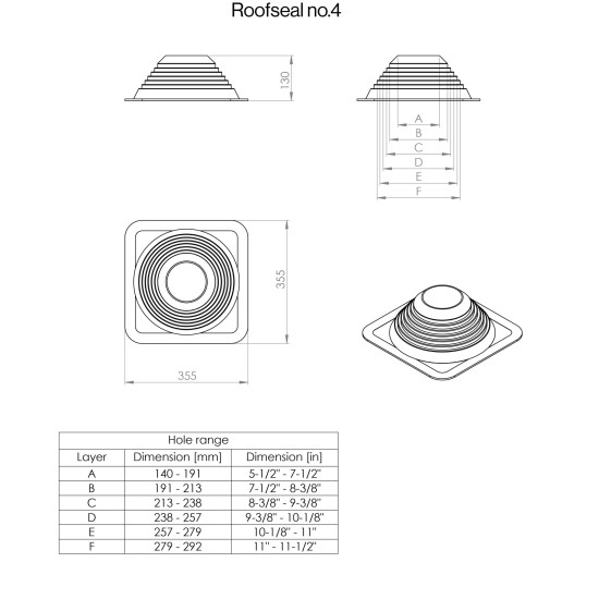 VILPE VILPE lemeztető átvezető elem No-4 Szellőztető ventilátor tartozékok