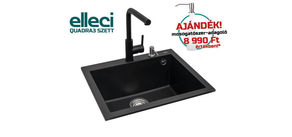 Elleci ELLECI - QUADRA3 szett QUADRA3SZETT Gránit mosogatótálca Elleci ELLECI - QUADRA3 szett QUADRA3SZETT Gránit mosogatótálca