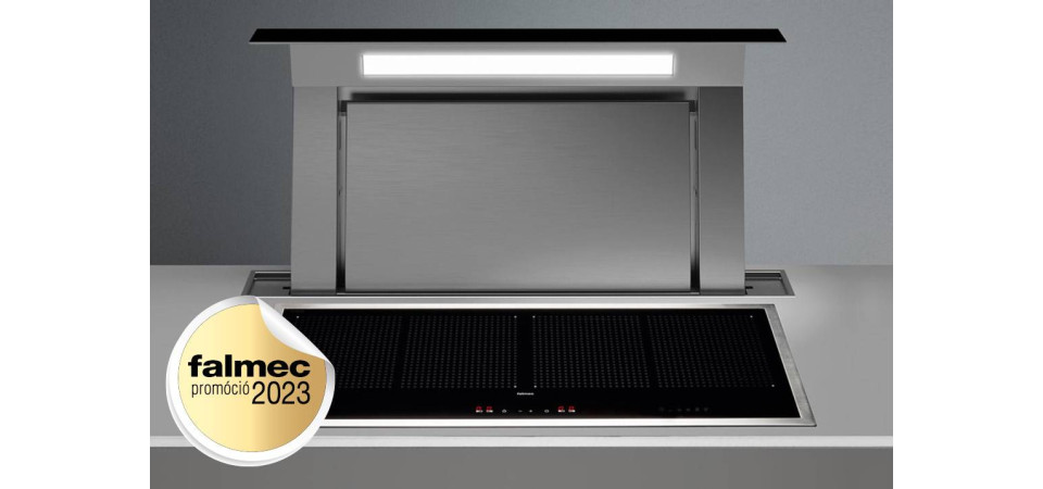 Falmec FALMEC - Páraelszívó DOWN DRAFT 90 (fekete) motor nélkül - Kiállított bemutató termék! Pultba építhető páraelszívó