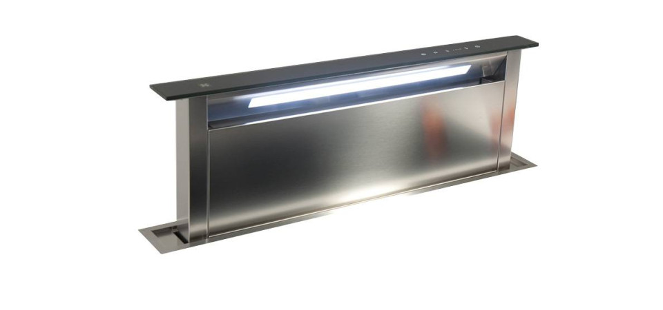 Sirius SIRIUS - Páraelszívó S-DD2 TC/L EM 58 LED fekete üveg/inox Pultba építhető páraelszívó